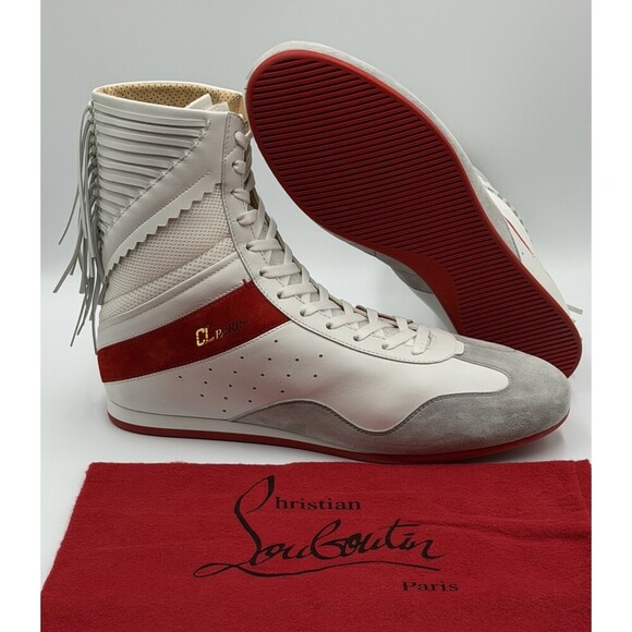 AUTHENTIC CHRISTIAN LOUBOUTIN Suede Knock-Out Boxing Sneakers (42.5 EU; 9.5 US) main image 14
